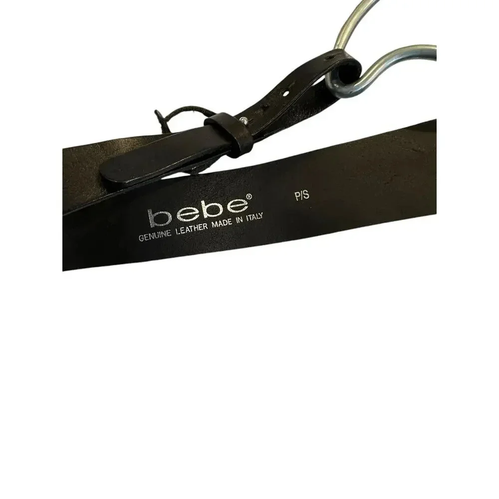 Bebe Women's Black Genuine Leather Belt